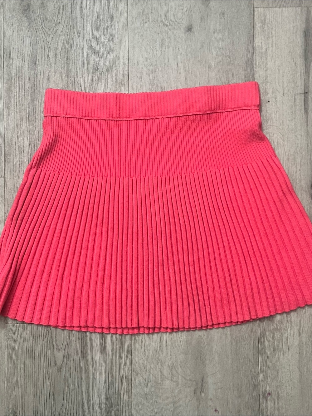 aerie Coral Pink Pleated Knit Mini Skirt